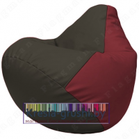 Бескаркасное кресло мешок Груша Г2.3-1621 (чёрный, бордовый)